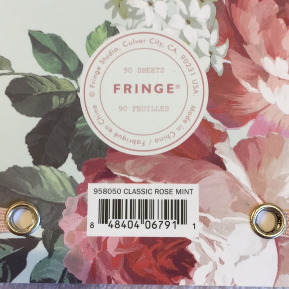 Classic RoseMint Floral Note Pad Fringe Studio NWT - Picture 6 of 8